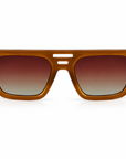 Peppers Cascade sunglasses in Caramel Frame / Tort Temples with Brown Lens, front view on white