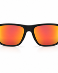 Peppers Grand Teton sunglasses in Matte Black Frame with Red Mirror Lens, front view on white
