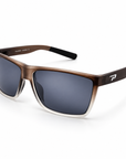 Peppers Low Rider sunglasses in Matte Grey Gradient Crystal Frame with Smoke Lens, three-quarter view on white