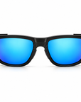 Peppers Sea Dweller 2.0 sunglasses in Matte Black Frame with Blue Revo Lens, front view on white