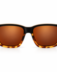 Peppers Seawitch sunglasses in Matte Black To Tortoise with Brown lens, front view on white