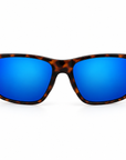 Peppers Sweetwater sunglasses in Shiny Demi with Blue Mirror lens, front view on white
