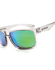 sunset blvd sunglasses crystal grey with green mirror lens