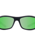 Cutthroat Sunglasses Matte Black with Green Mirror lens