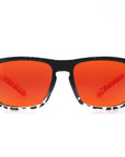 sunset sunglasses black fade with red mirror lens