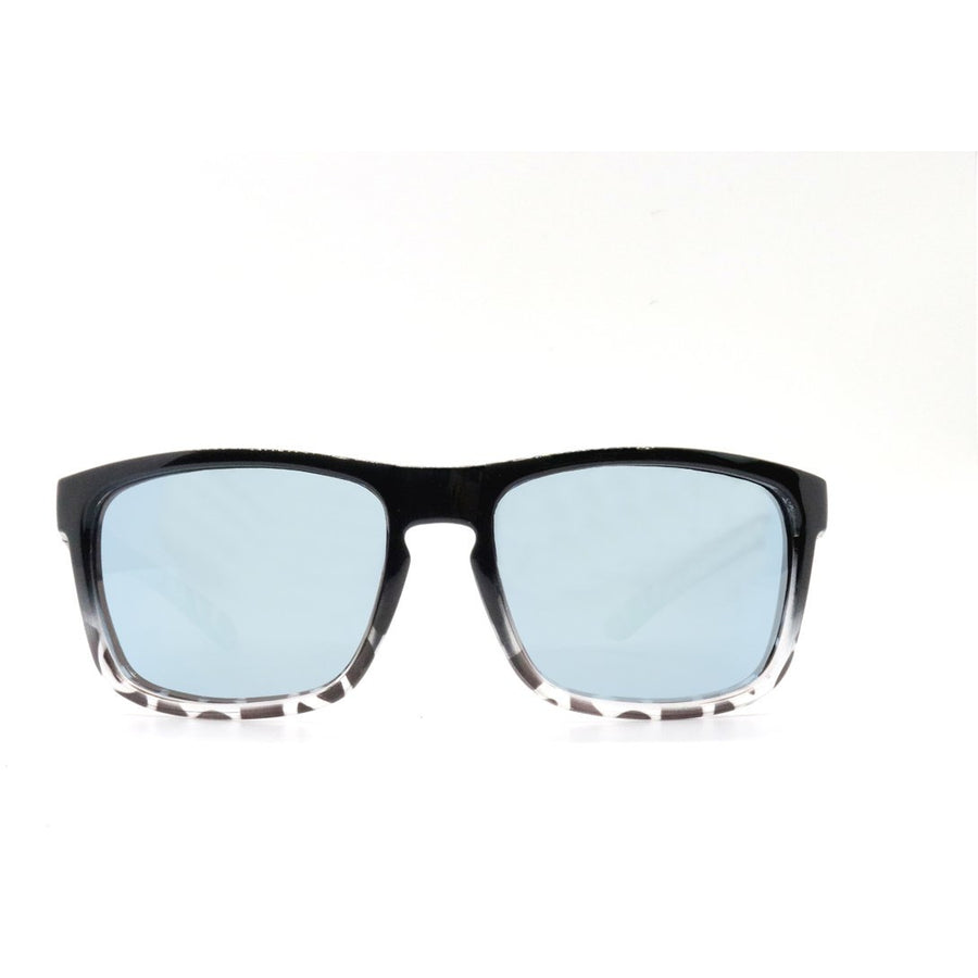 sunset blvd sunglasses black fade with blue mirror 