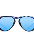 Mojo sunglasses Blue tortoise accents with black arms blue mirror lens