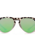 Mojo sunglasses Tortoise accents black arms green mirror lens