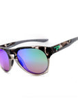 Mojo sunglasses Tortoise accents black arms green mirror lens