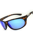 Jax sunglasses matte rubberized Demi with brown polarized ice blue mirror 