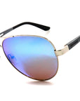 Birddog Sunglasses Shiny Silver with Brown Polarized Ice Blue Mirror