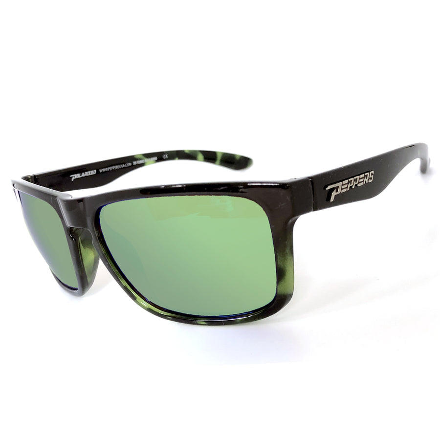 sunset blvd sunglasses black fade with green mirror lens