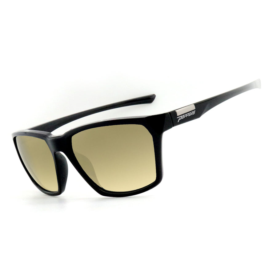 uncle tito sunglasses double matte black with gold mirror polarized lens