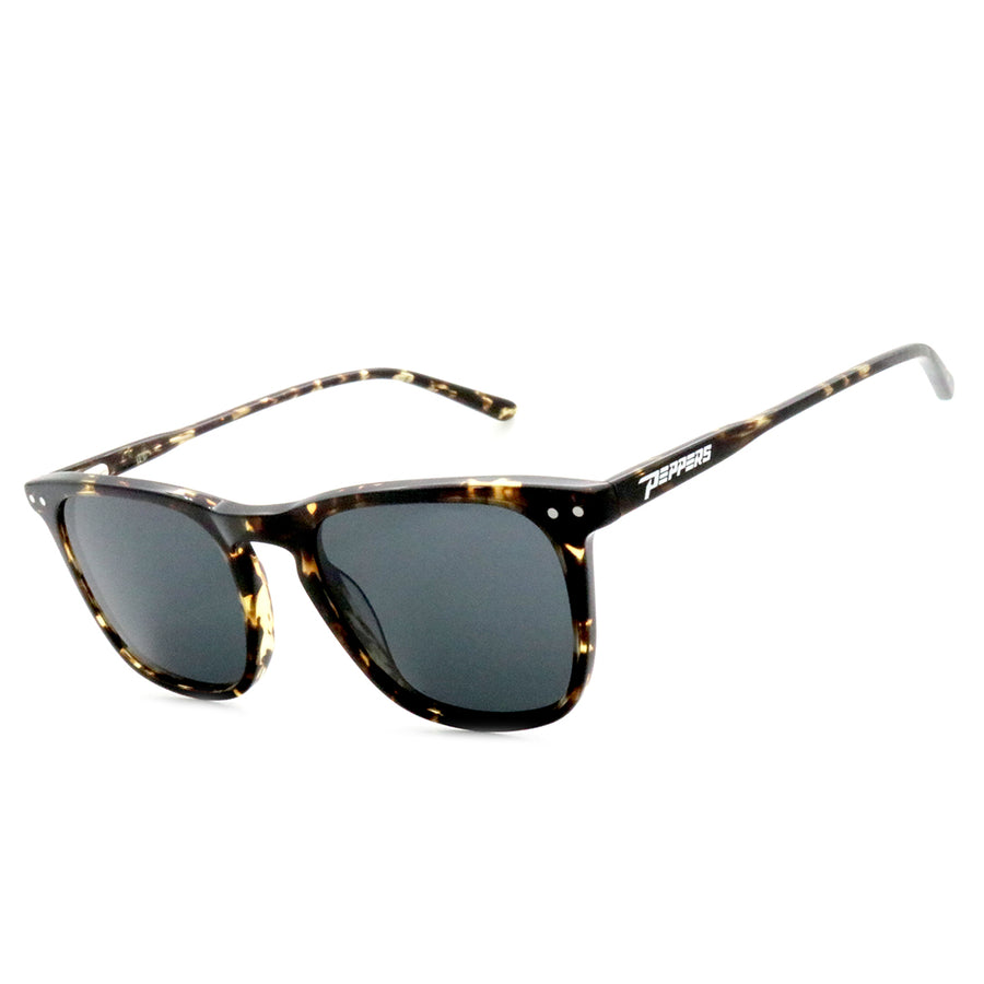 Bayside Sunglasses Shiny Dark Amber Tortoise with Smoke Polarized