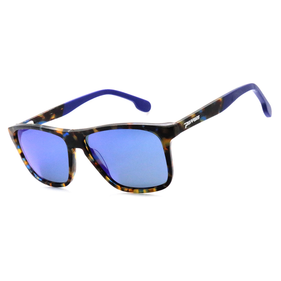 riptide sunglasses shiny blue tortoise with smoke polarized diamond blue mirror lens