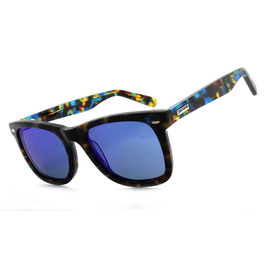 Point Break sunglasses shiny blue tortoise with smoke polarized diamond blue mirror