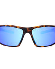 Downforce sunglasses Rubberized matte tortoise with blue mirror