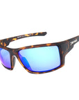 Downforce sunglasses Rubberized matte tortoise with blue mirror