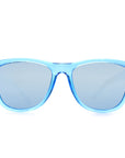 spitfire sunglasses crystal light blue shiny light blue temples with brown polarized ice blue mirror lens