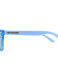 spitfire sunglasses crystal light blue shiny light blue temples with brown polarized ice blue mirror lens