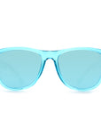 spitfire sunglasses crystal aqua shiny aqua temples with brown polarized ice blue mirror lens
