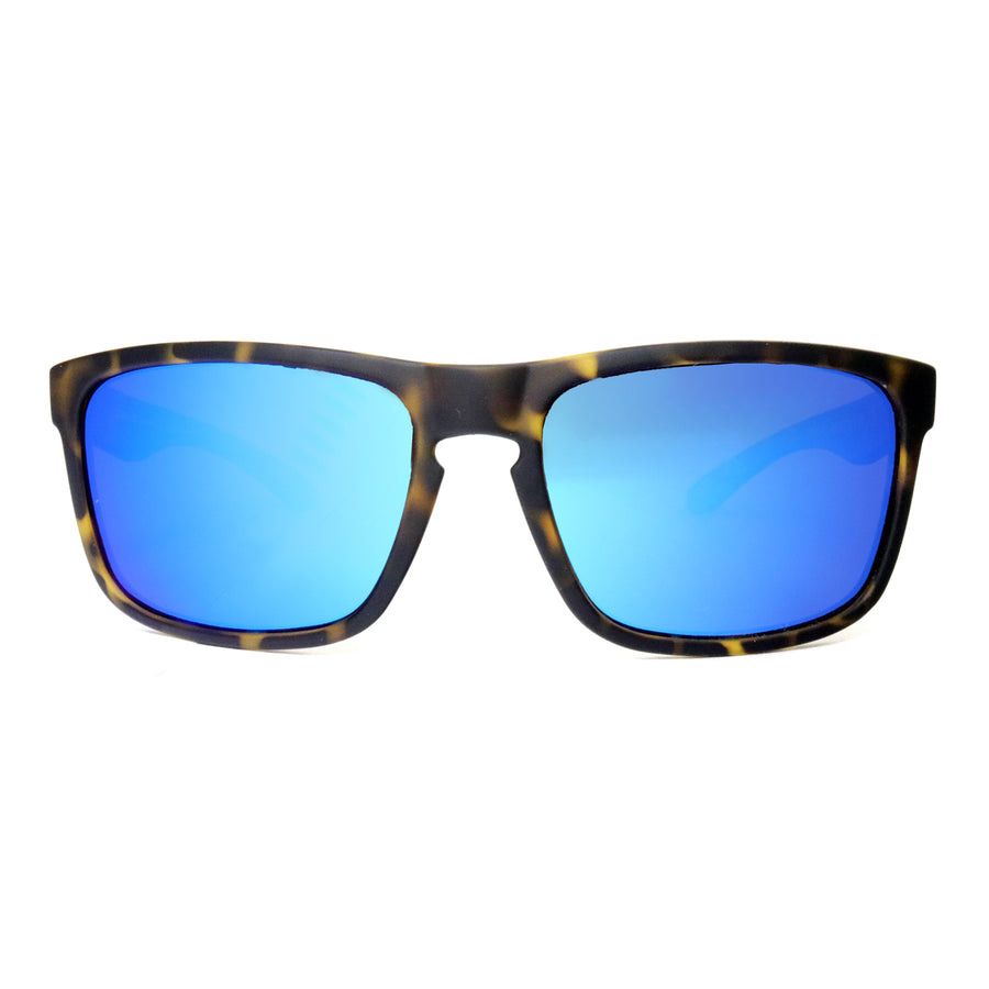 sunset blvd sunglasses tortoise shell with blue mirror lens