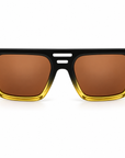 Peppers Cascade sunglasses in Black to Transparent Yellow Frame with Tea Lens, front view on white