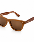 Peppers Chilmark sunglasses in Caramel Frame with Brown Lens, three-quarter view on white