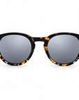 Peppers Cool Breeze sunglasses in Shiny Black Fade to Shiny Tortoise with Smoke, front view on white