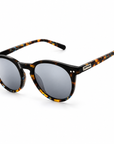 Peppers Cool Breeze sunglasses in Shiny Black Fade to Shiny Tortoise with Smoke, three-quarter view on white