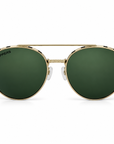 Peppers Django sunglasses in Gold Frame with G-15 Lens, front view on white