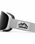 Peppers Glade Runner Pro goggles in Shiny White with Smoke, three-quarter view on white