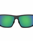 Peppers Hammerhead sunglasses in Matte Dark Grey Frame with Green Revo Lens, front view on white