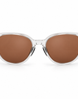 Peppers Mermaid sunglasses in Shiny Crystal / Tort Temples with Silver Mirror lens, front view on white