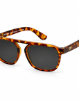 Peppers Milano sunglasses in Shiny Caramel Tort Frame with G15 Lens, three-quarter view on white
