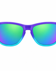 Peppers Sailfish sunglasses in Matte Transparent Purple Gradient Blue Green Diamond Mirror Polarized, front view on white