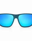 Peppers Sweetwater sunglasses in Dove Grey with Light Blue Mirror lens, front view on white