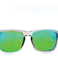 sunset blvd sunglasses crystal grey with green mirror lens
