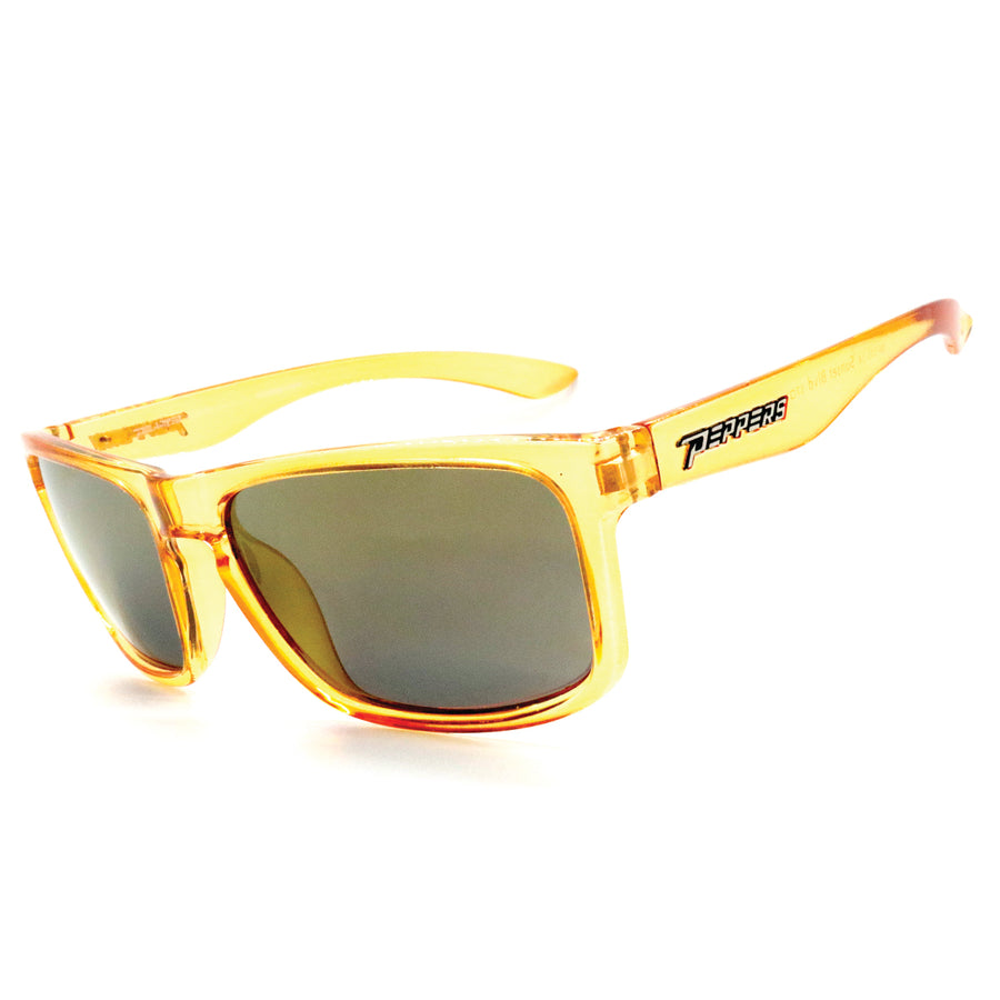 sunset blvd sunglasses crystal orange with g-15 mirror lens