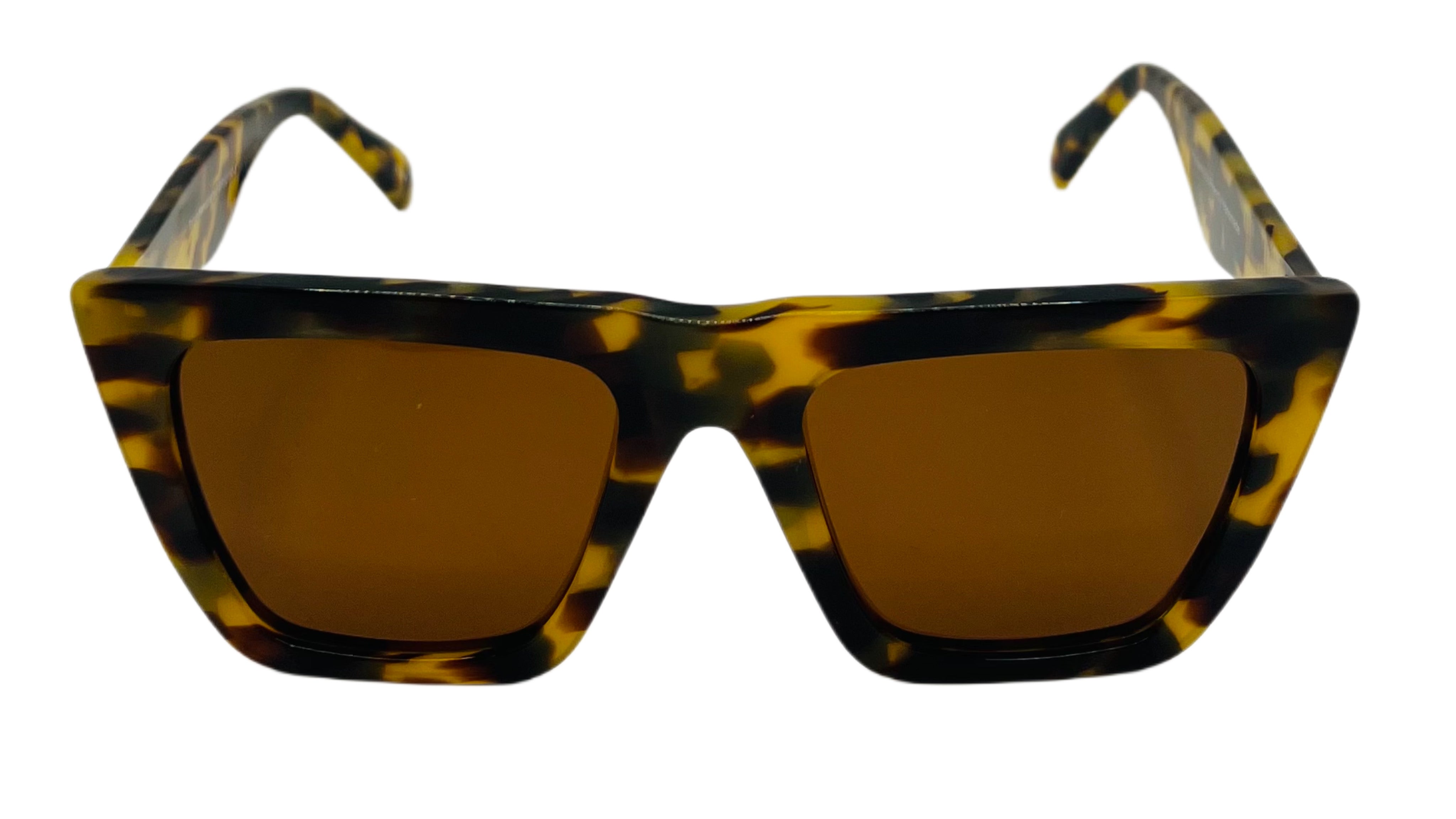 Brown Tortoiseshell Gold Metal Edge Sunglasses
