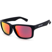 Beachcomber Sunglasses Matte Black with Red Mirror