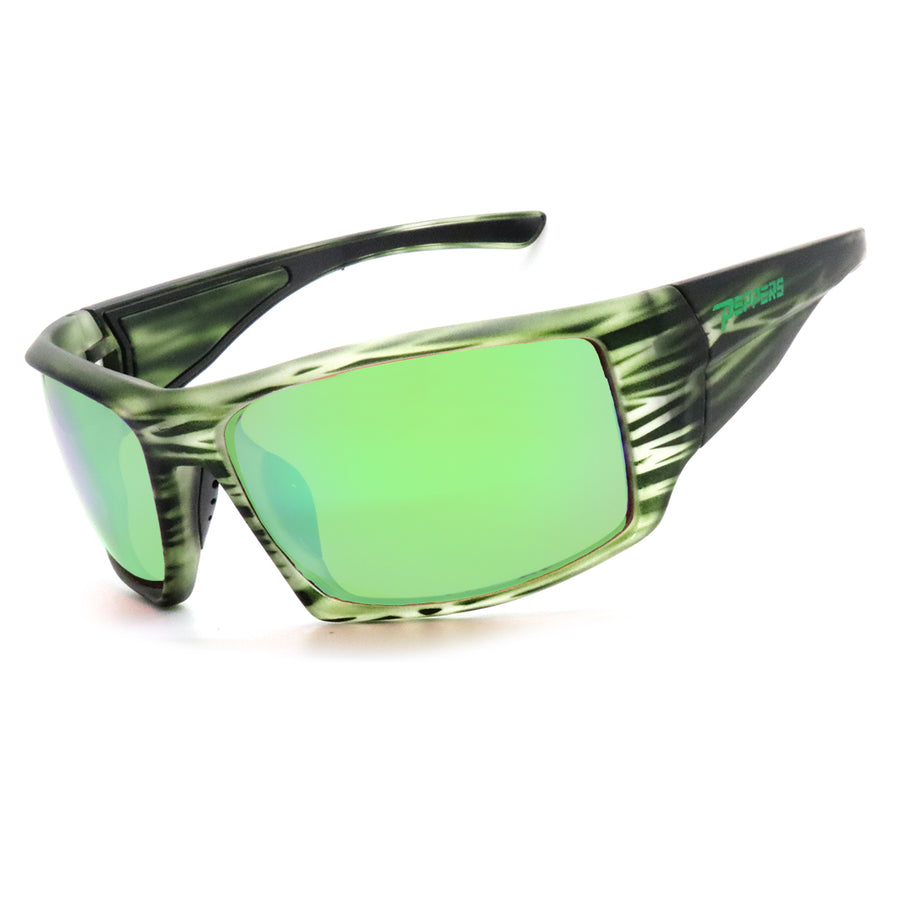 quiet storm sunglasses moss green with emerald green mirror