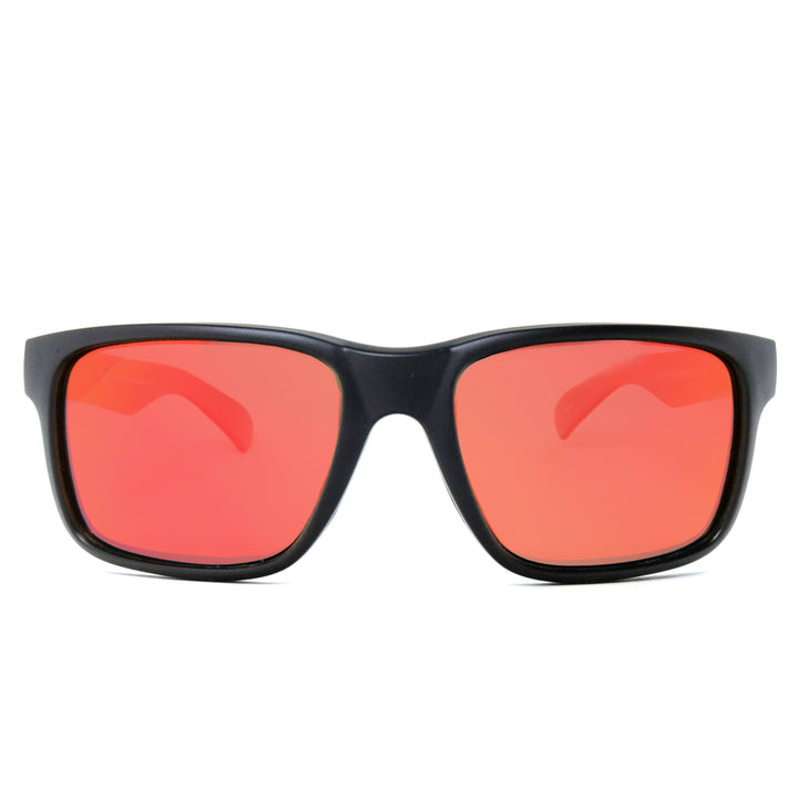 Beachcomber Sunglasses Matte Black with Red mirror