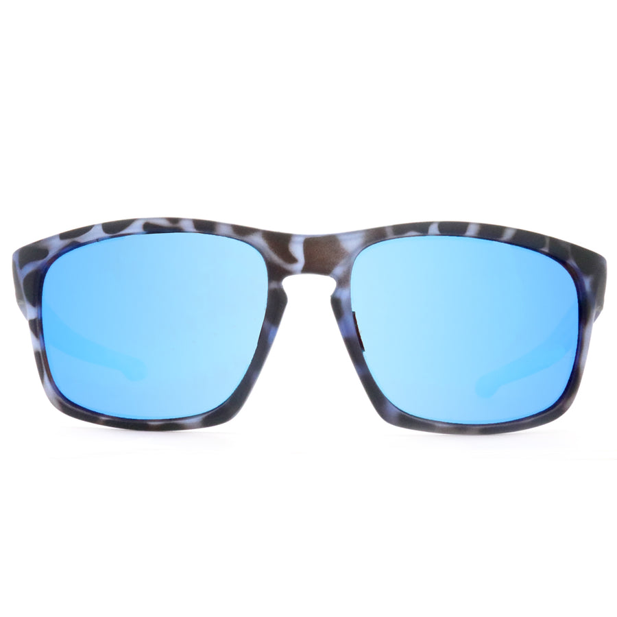 Hightide sunglasses blue tortoise shell with brown base blue mirror