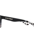 sunset sunglasses black fade with red mirror lens