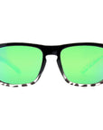 sunset blvd sunglasses black fade with green mirror