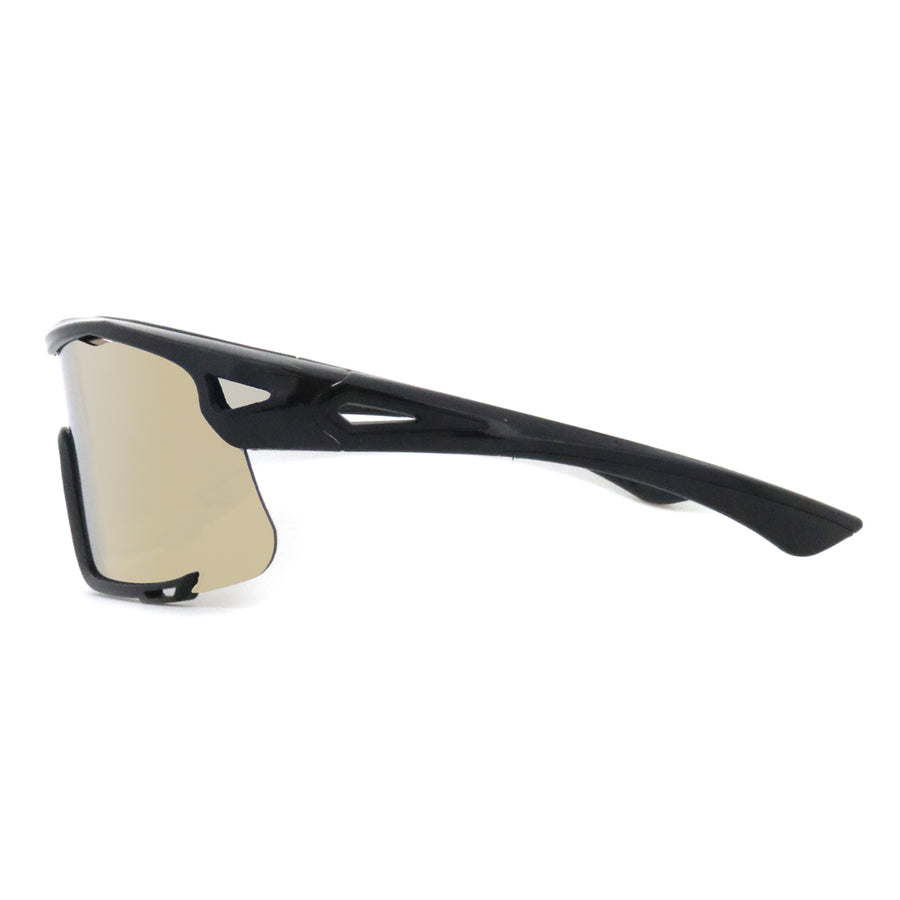 shreddator sunglasses shiny black with brown gold mirror
