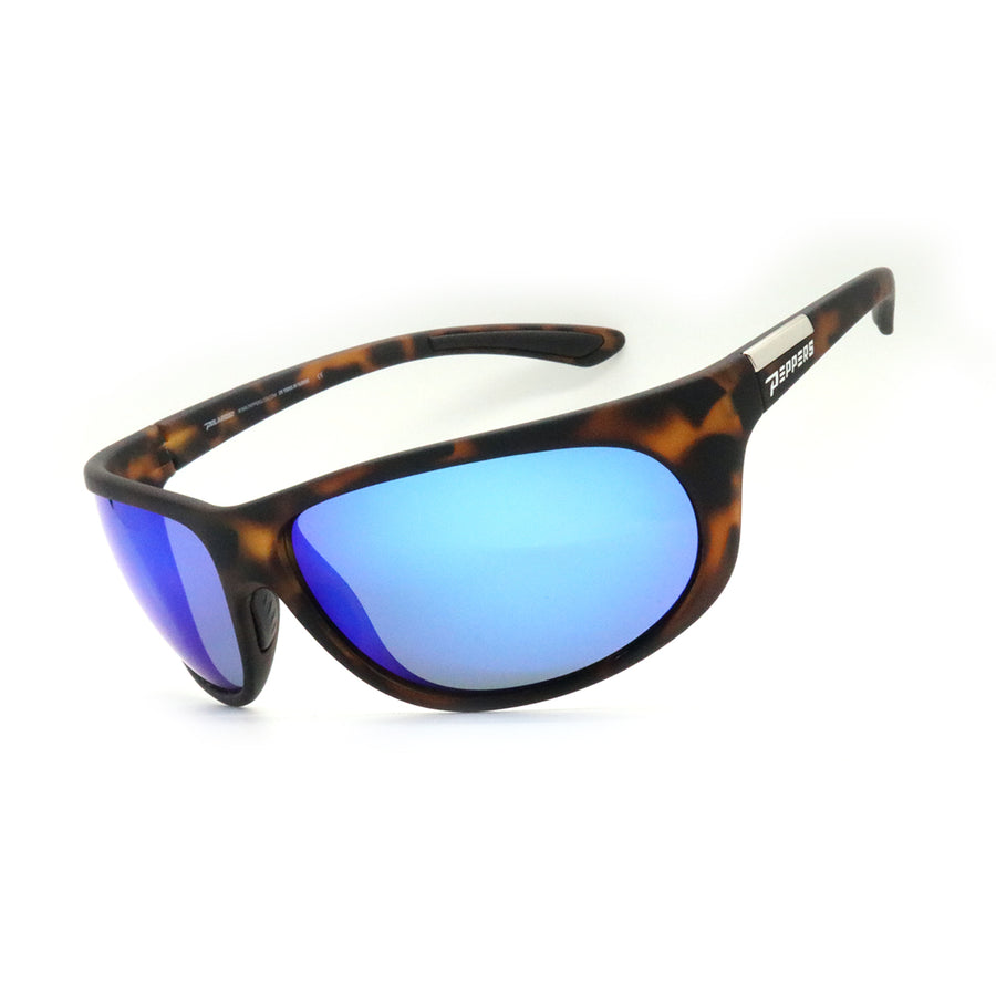 Jax sunglasses matte rubberized Demi with brown polarized ice blue mirror 