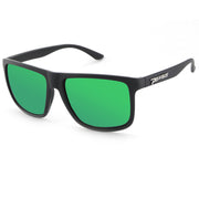 Dividend Sunglasses Matte Black to green Tortoise fade green mirror