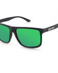 Dividend Sunglasses Matte Black to green Tortoise fade green mirror